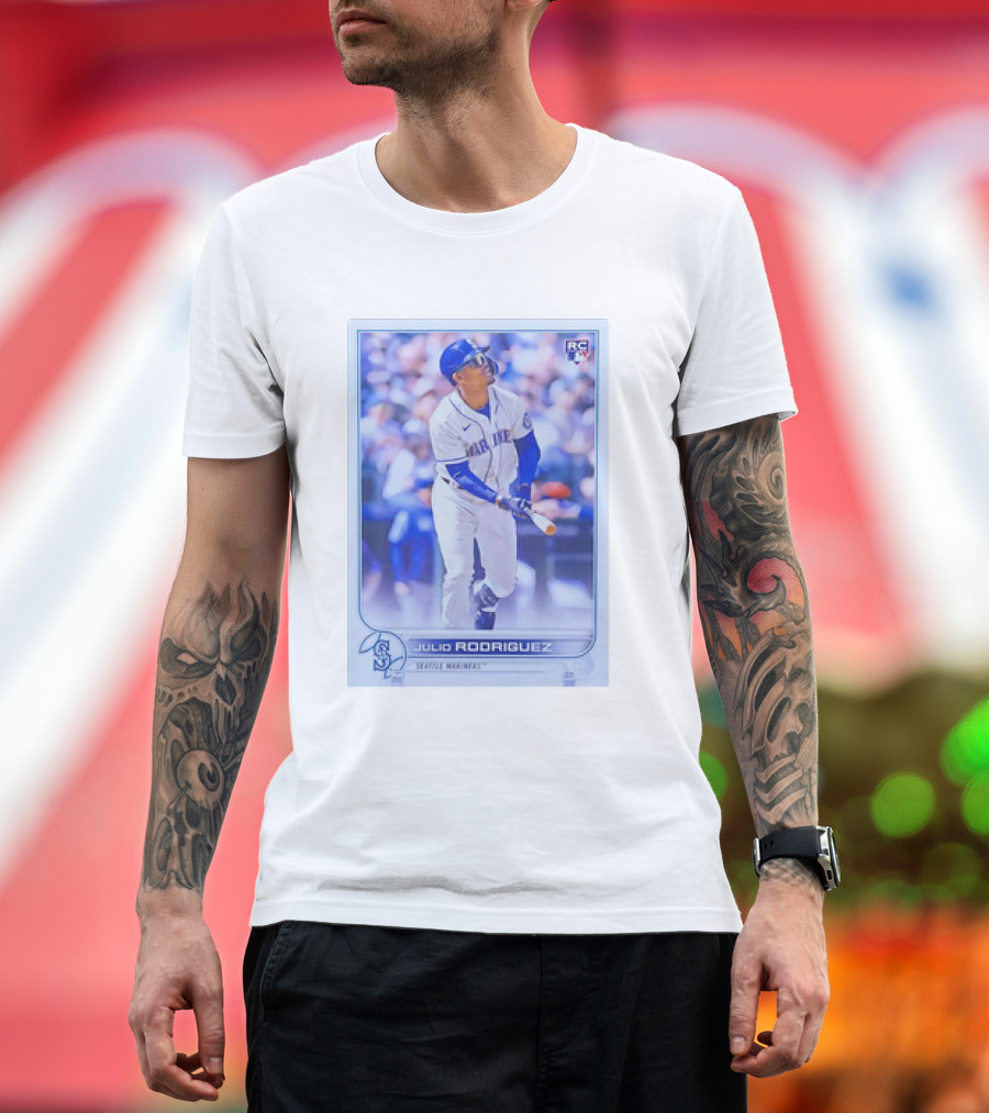 Julio Rodriguez RC Seattle Mariners MLB Baseball Card T-Shirt