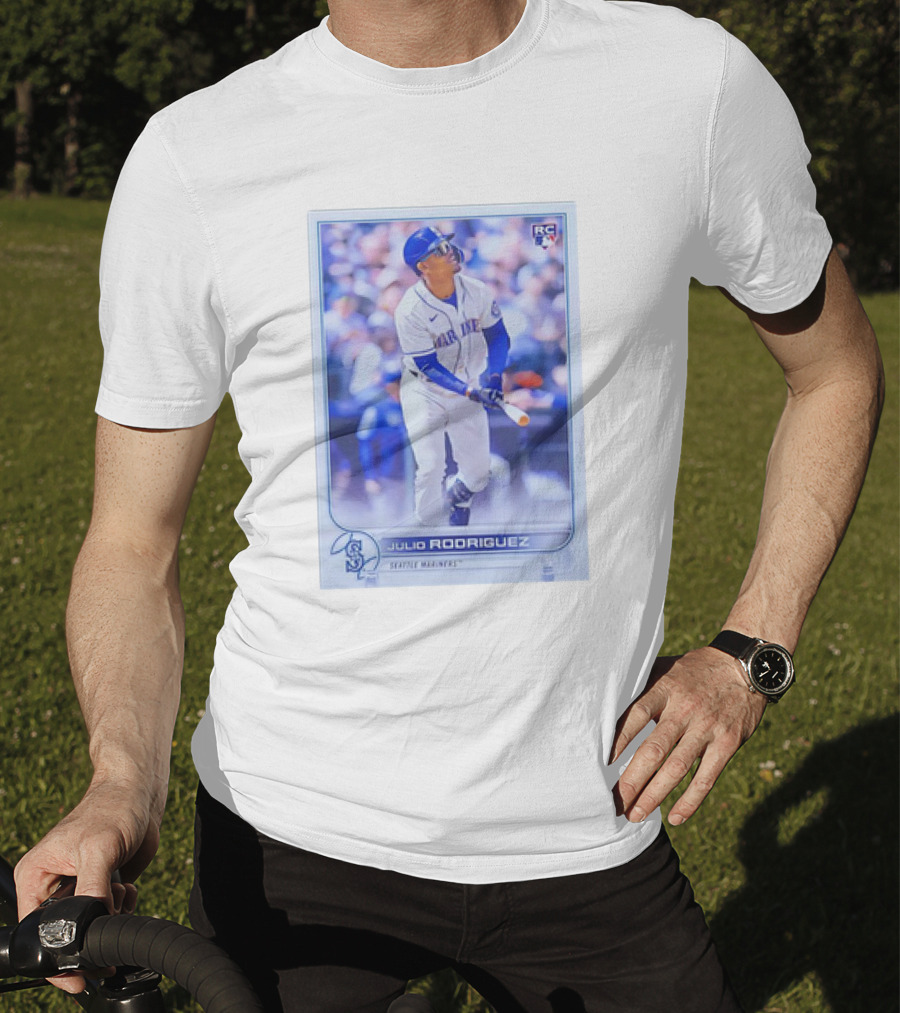 Julio Rodriguez RC Seattle Mariners MLB Baseball Card T-Shirt