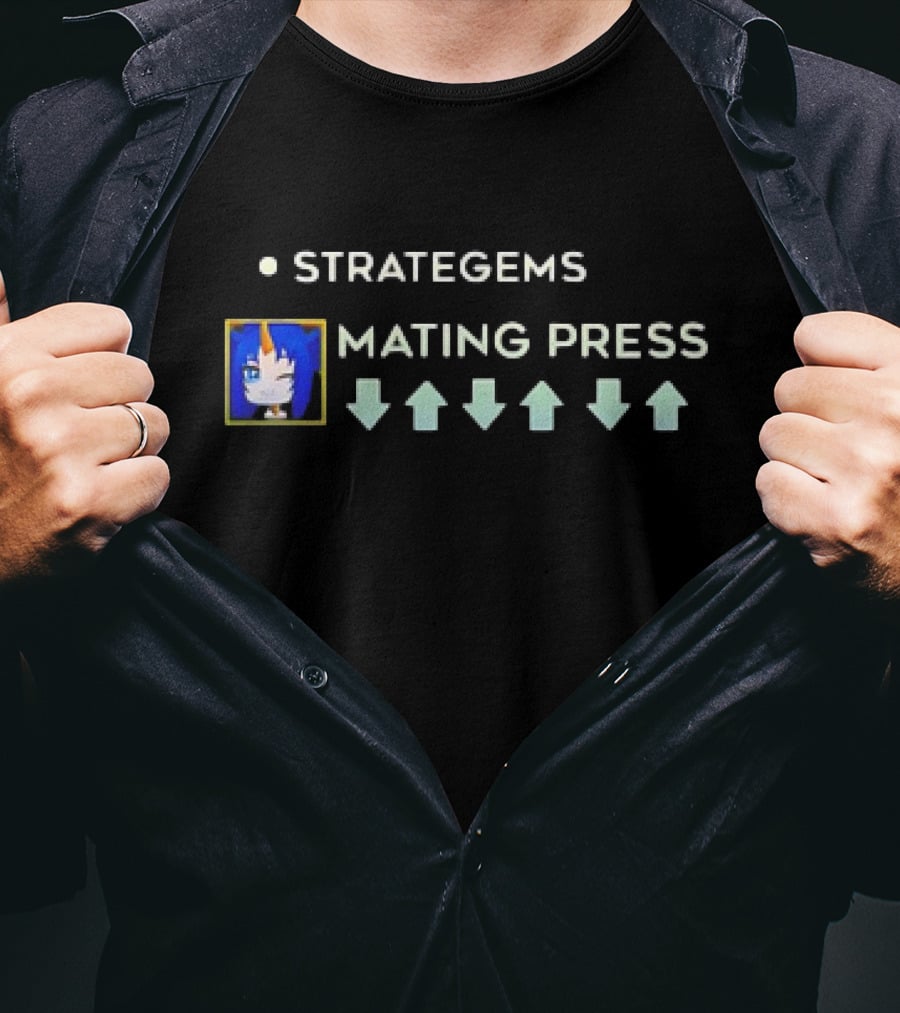 Strategems Mating Press Down Arrows Blue Unicorn T-Shirt