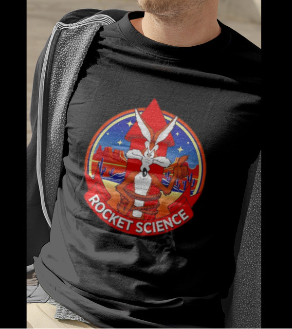 Wile E. Coyote Rocket Science Desert Cactus Scene T-Shirt