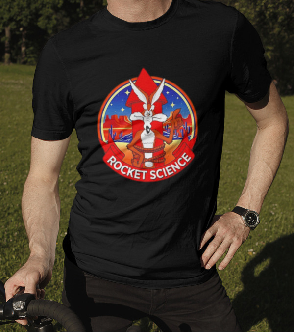 Wile E. Coyote Rocket Science Desert Cactus Scene T-Shirt