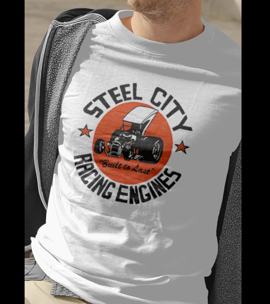 Steel City Racing Engines Built To Last Retro Hot Rod T-Shirt