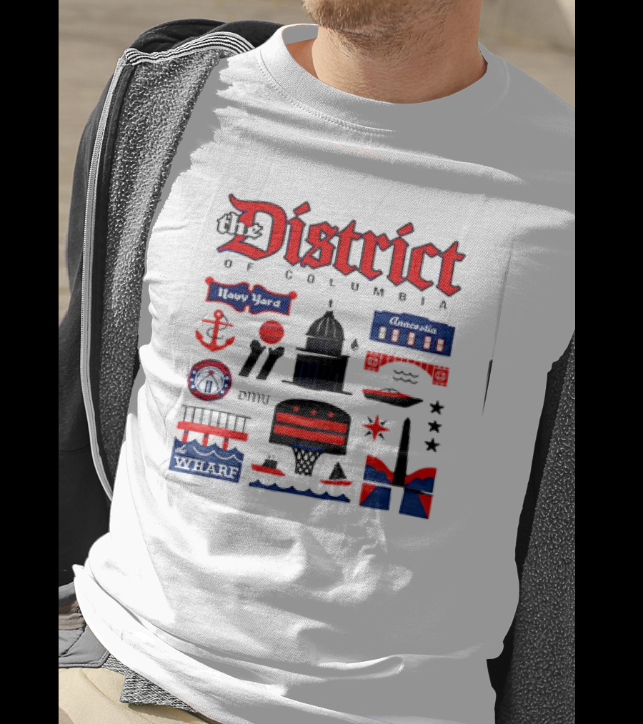 The District Of Columbia Navy Yard Anacostia Wharf Symbols T-Shirt