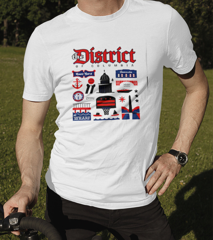 The District Of Columbia Navy Yard Anacostia Wharf Symbols T-Shirt