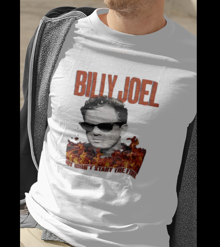 Billy Joel We Didn't Start The Fire Flames And Sunglasses T-Shirt