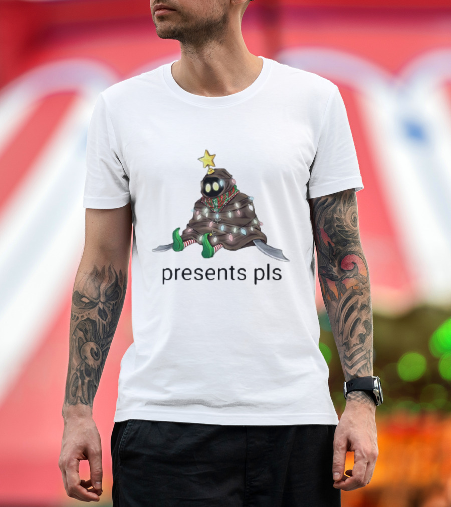 Bob Bobowski Presents Pls in Holiday Lights Adorned with Star and Blades T-Shirt