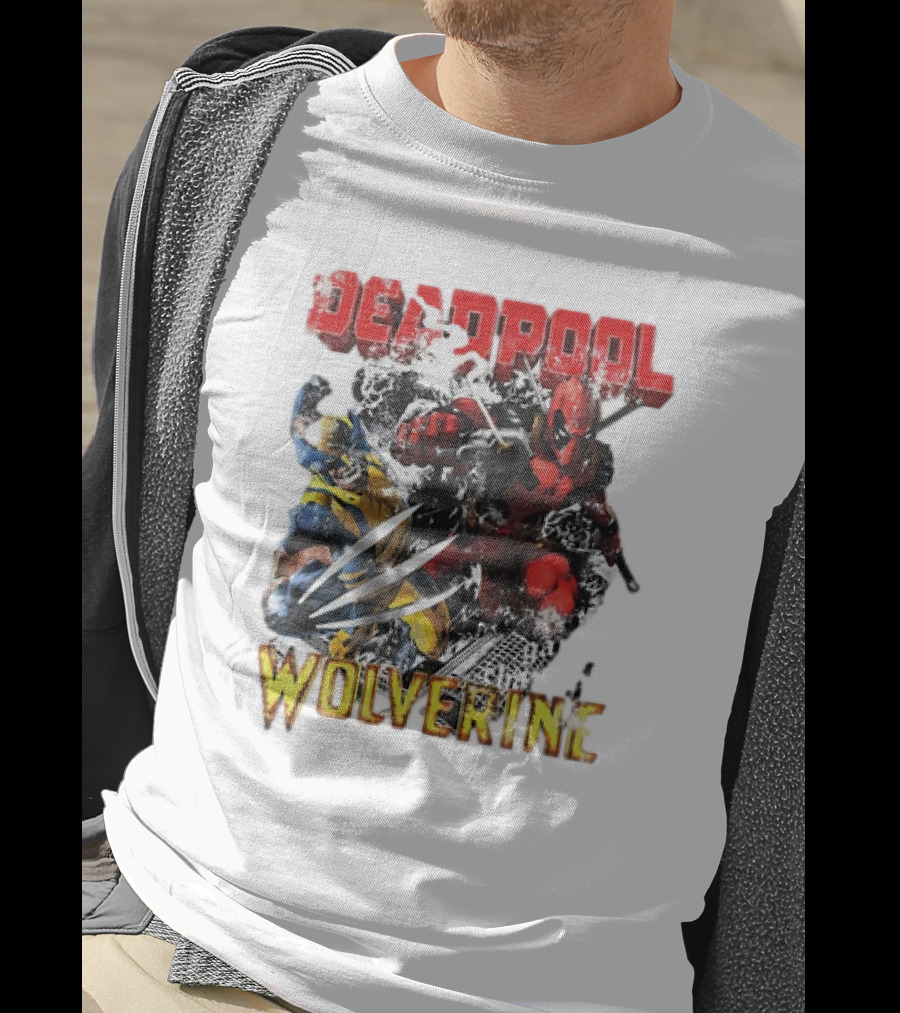 Deadpool Wolverine Cartoon Battle Clash T-Shirt