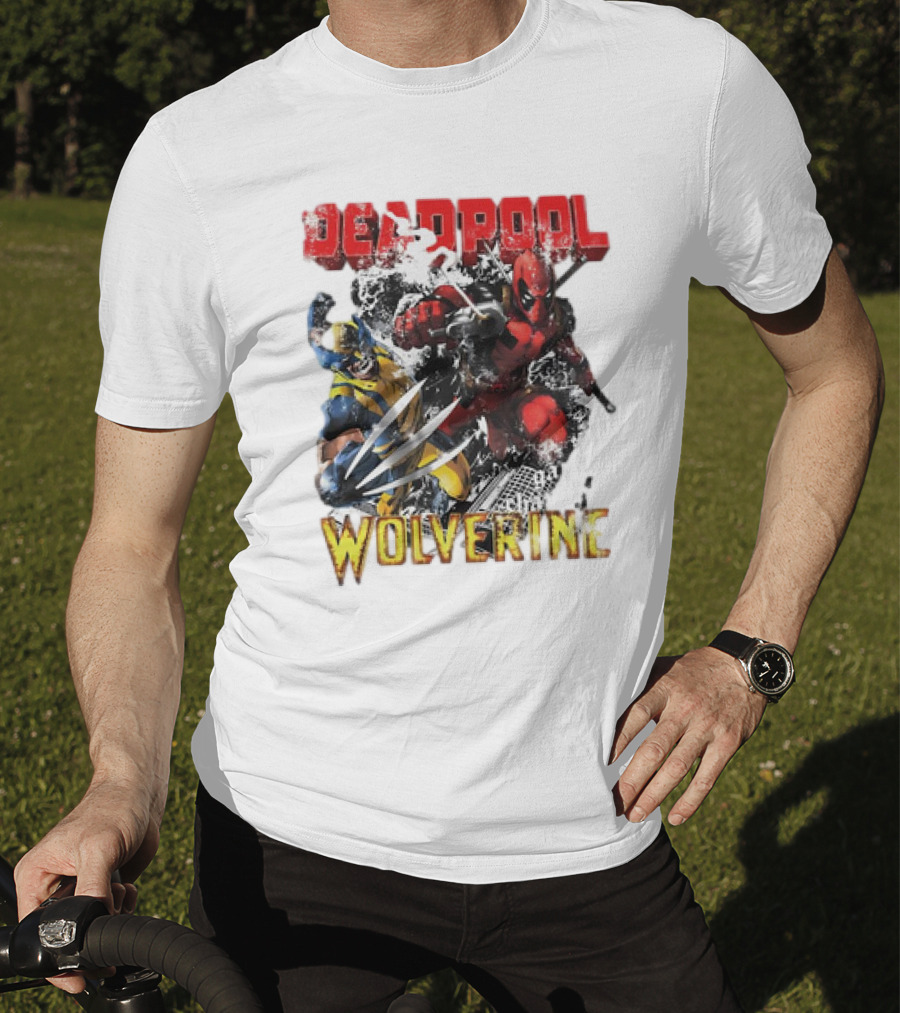 Deadpool Wolverine Cartoon Battle Clash T-Shirt