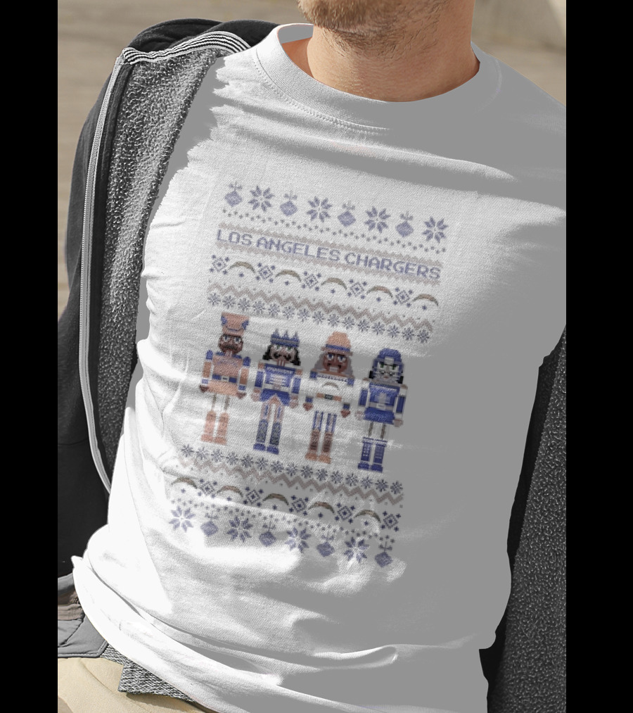 Los Angeles Chargers Ugly Christmas Sweater Nutcracker T-Shirt
