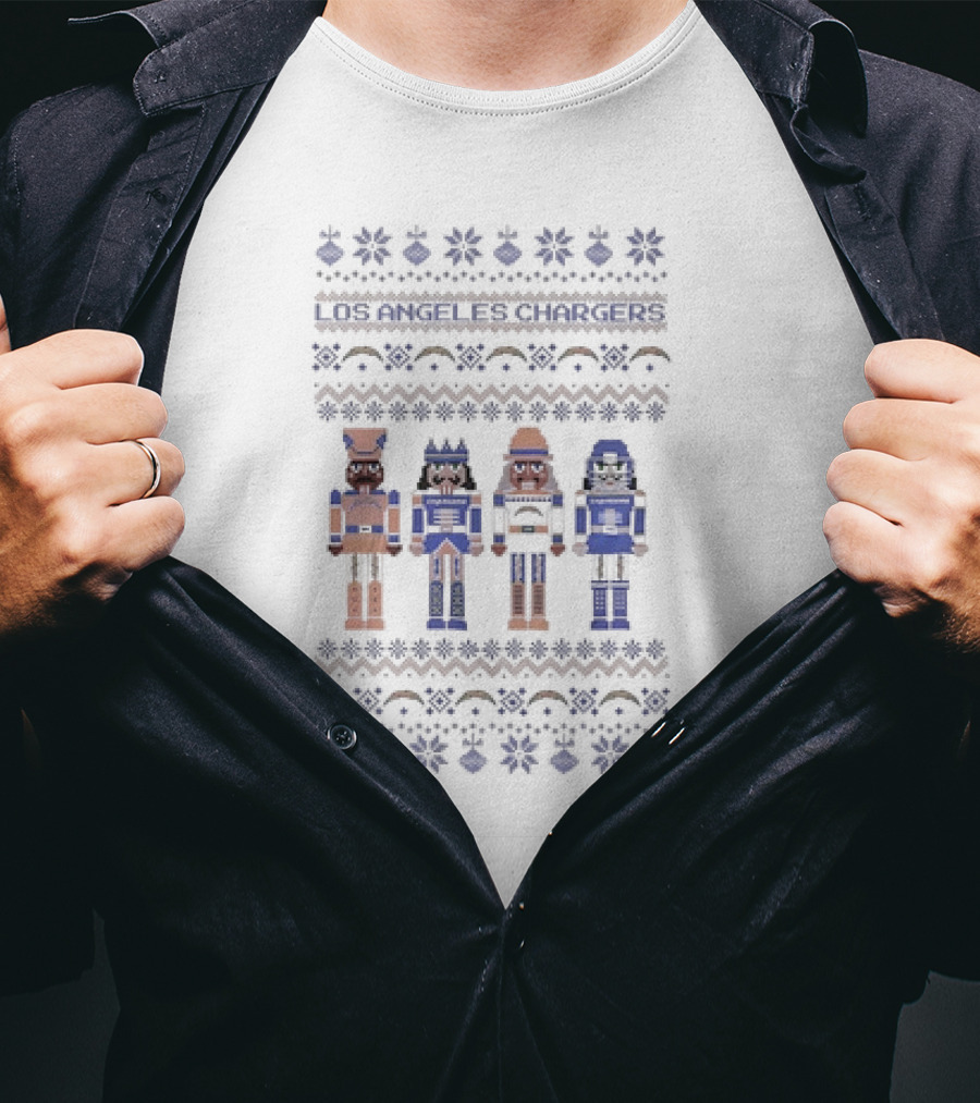 Los Angeles Chargers Ugly Christmas Sweater Nutcracker T-Shirt