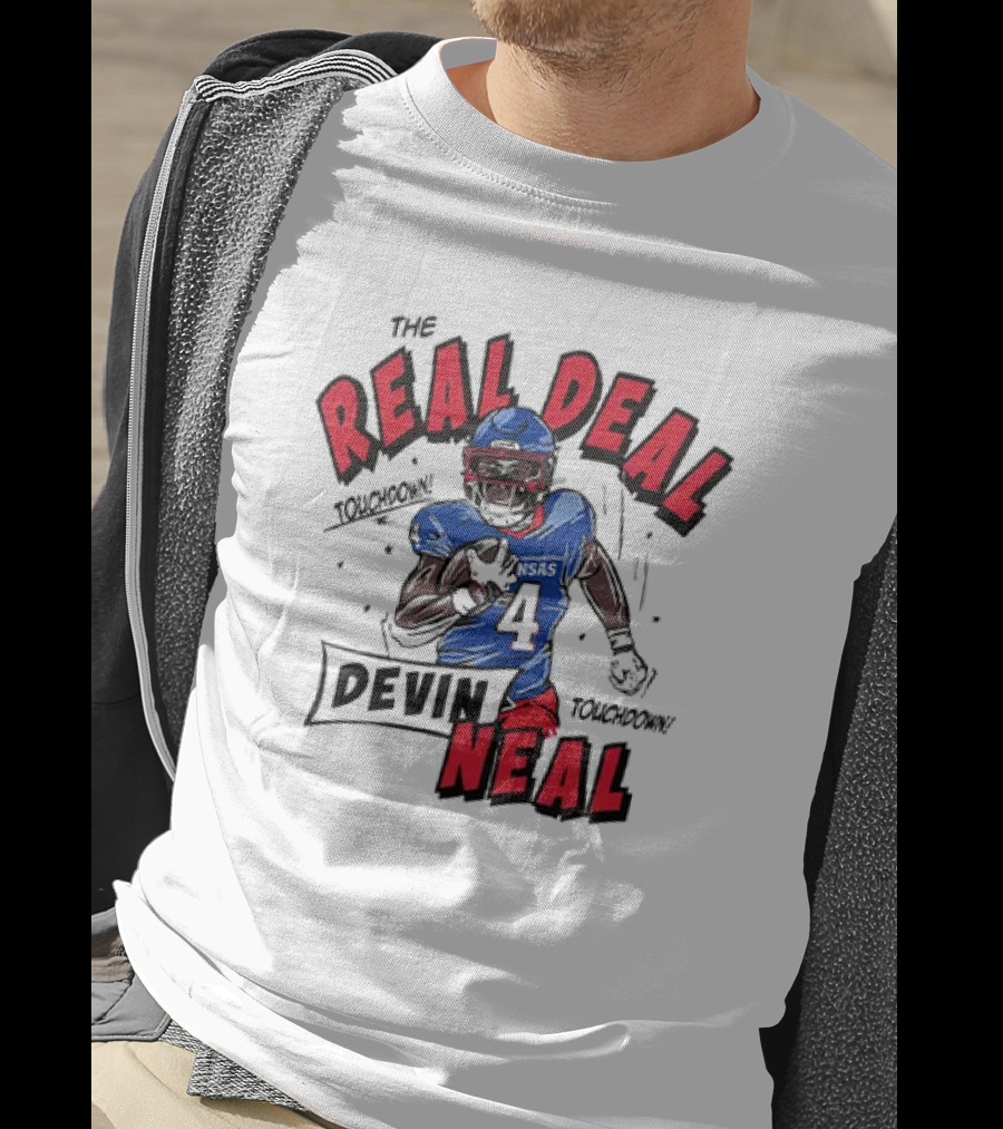 The Real Deal Devin Neal Kansas Touchdown Jayhawks T-Shirt