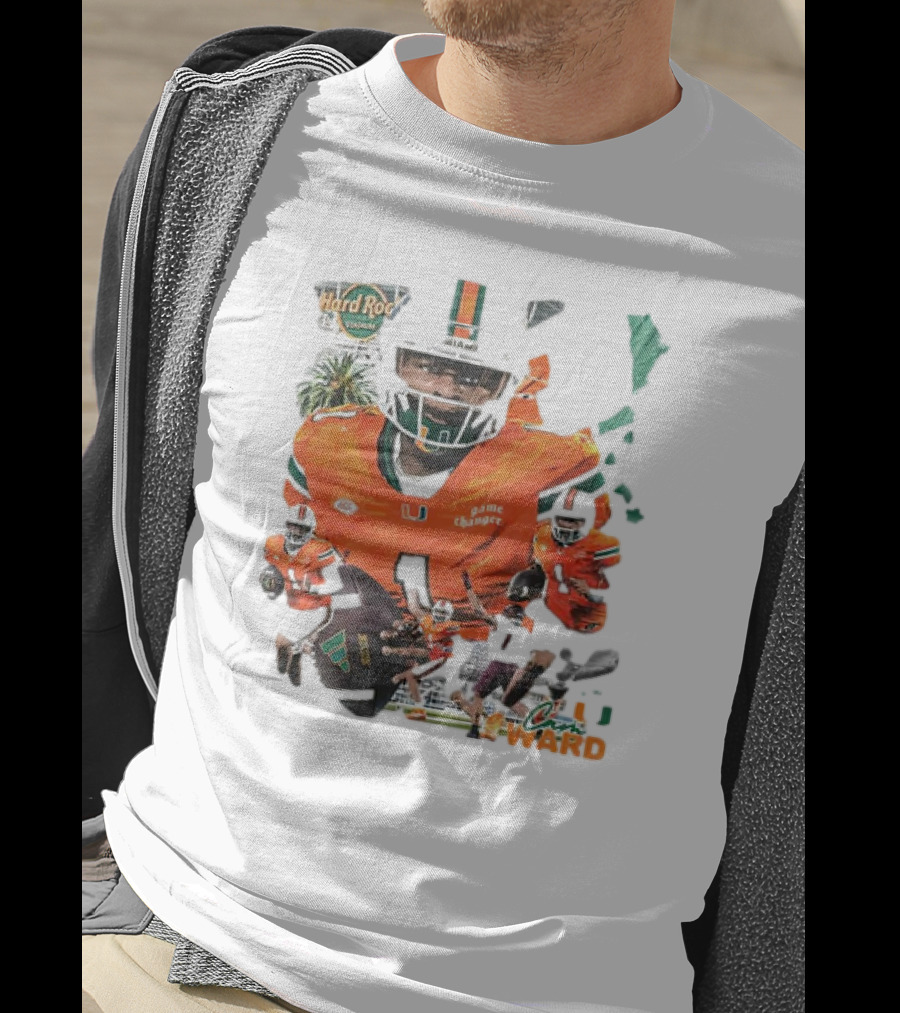 Cam Ward Miami Hurricanes Hard Rock Stadium Football T-Shirt