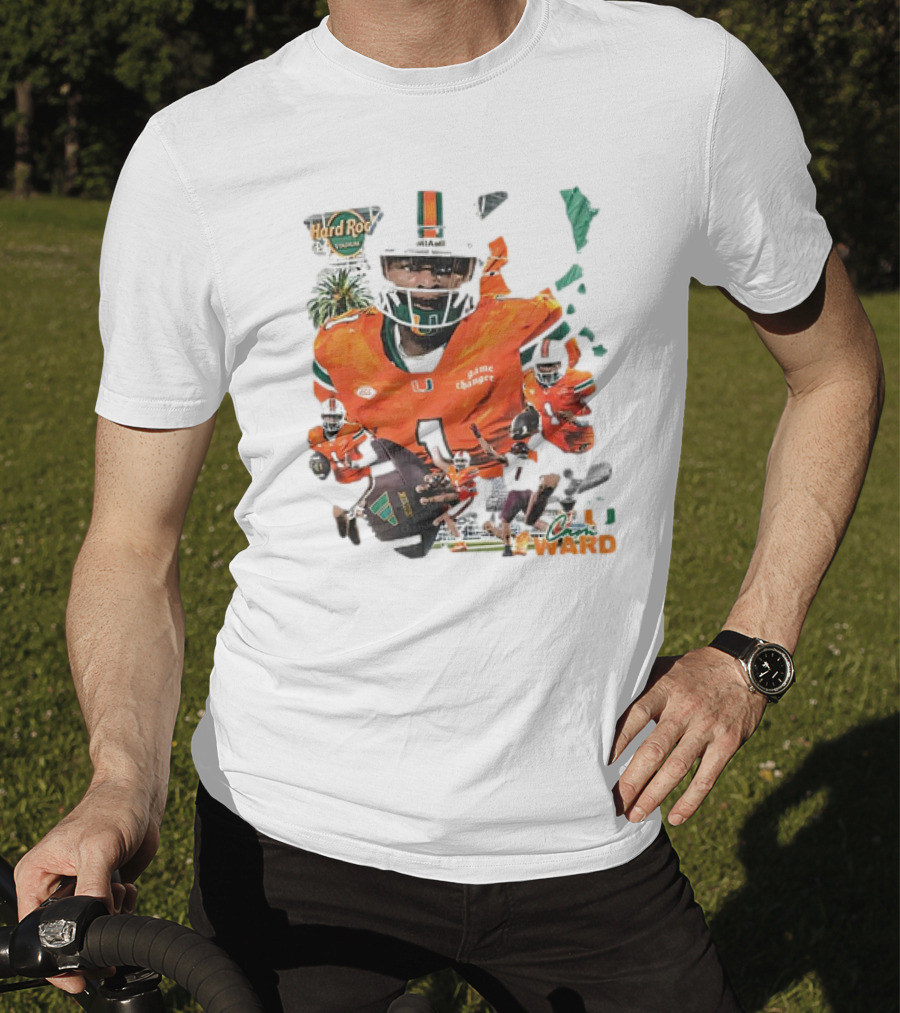 Cam Ward Miami Hurricanes Hard Rock Stadium Football T-Shirt