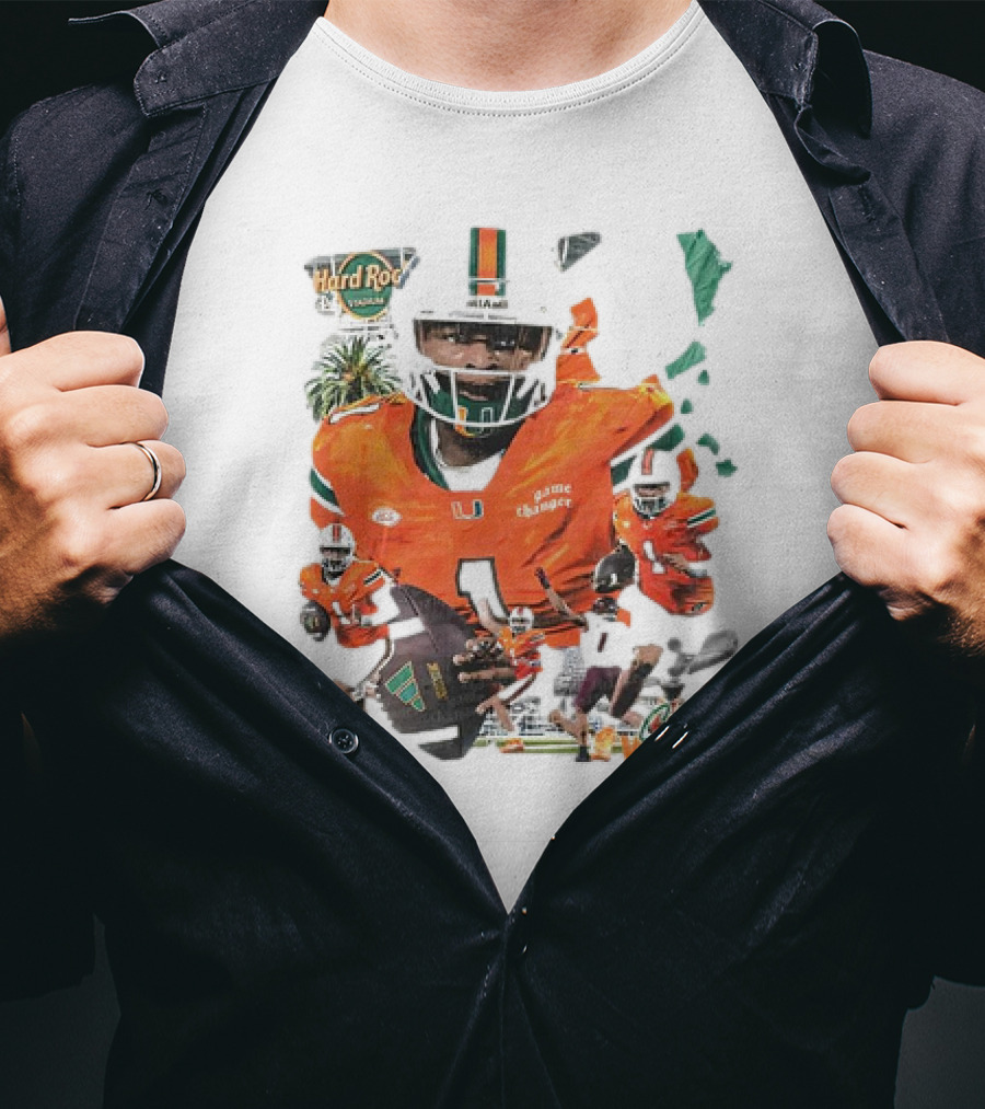 Cam Ward Miami Hurricanes Hard Rock Stadium Football T-Shirt