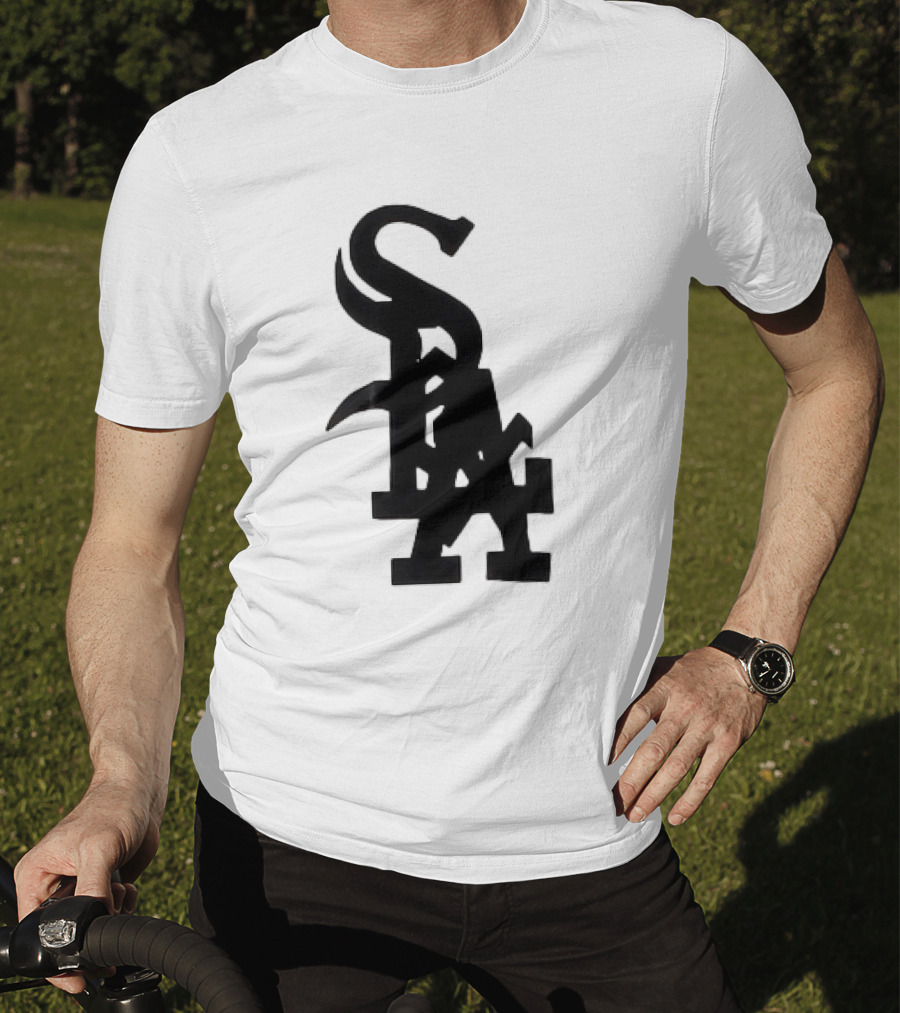 Chicago White Sox And Los Angeles Dodgers Logo Combination T-Shirt