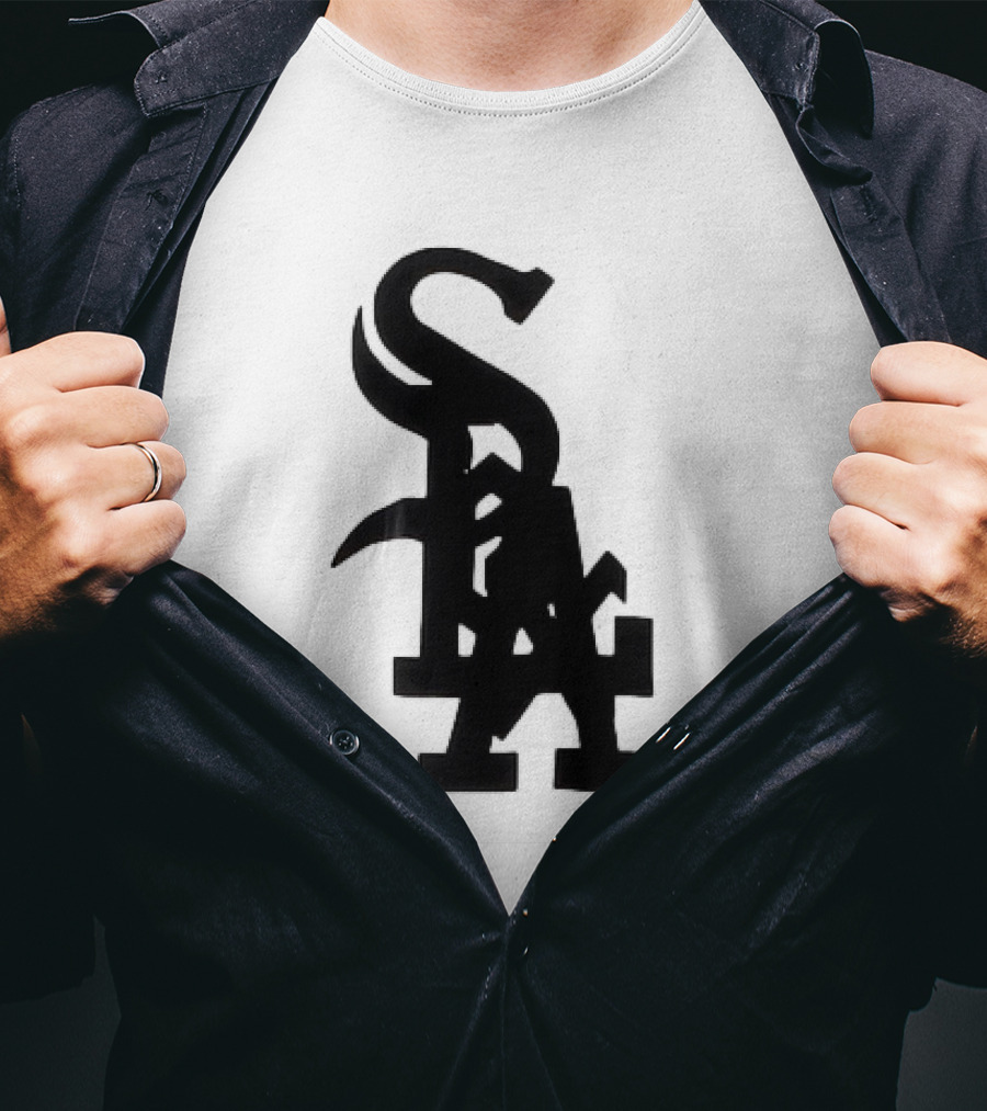Chicago White Sox And Los Angeles Dodgers Logo Combination T-Shirt