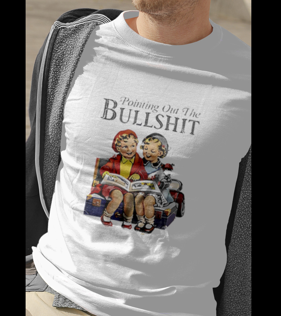 Pointing Out The Bullshit Vintage Comic Style Kids Reading Book T-Shirt