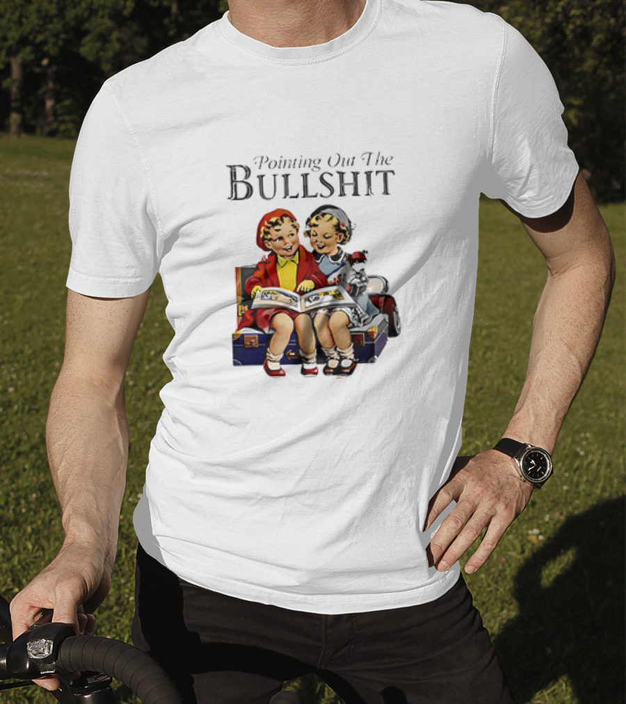Pointing Out The Bullshit Vintage Comic Style Kids Reading Book T-Shirt