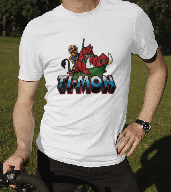 Ti-Mon Timon Riding He-Man Battle Cat Style Pumbaa T-Shirt