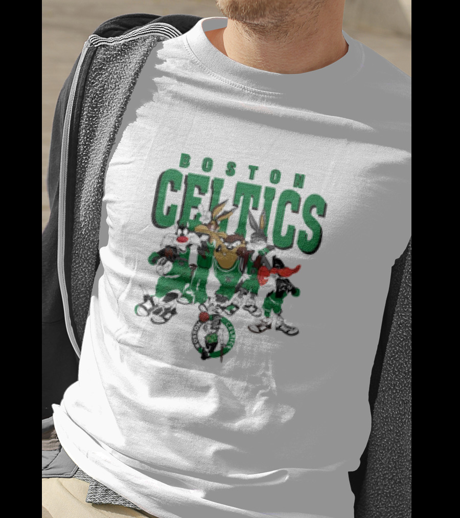 Boston Celtics Looney Tunes Characters NBA Collaboration T-Shirt
