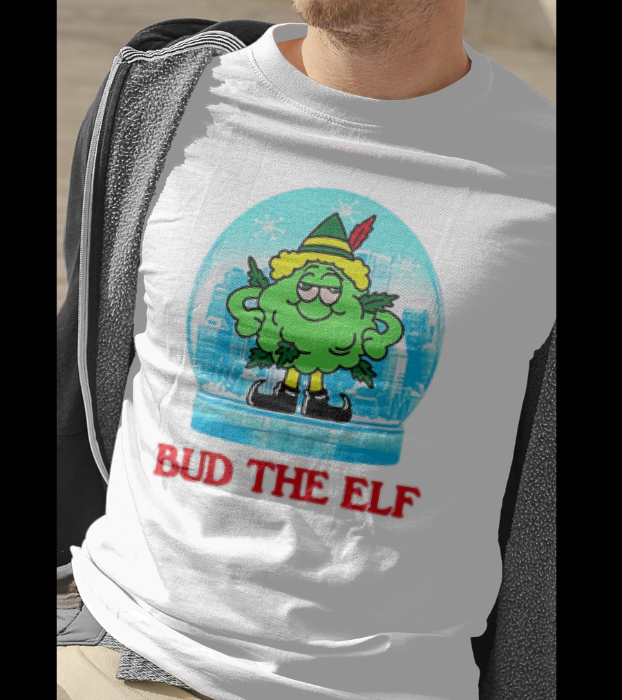 Bud The Elf Christmas Snow Globe Scene T-Shirt