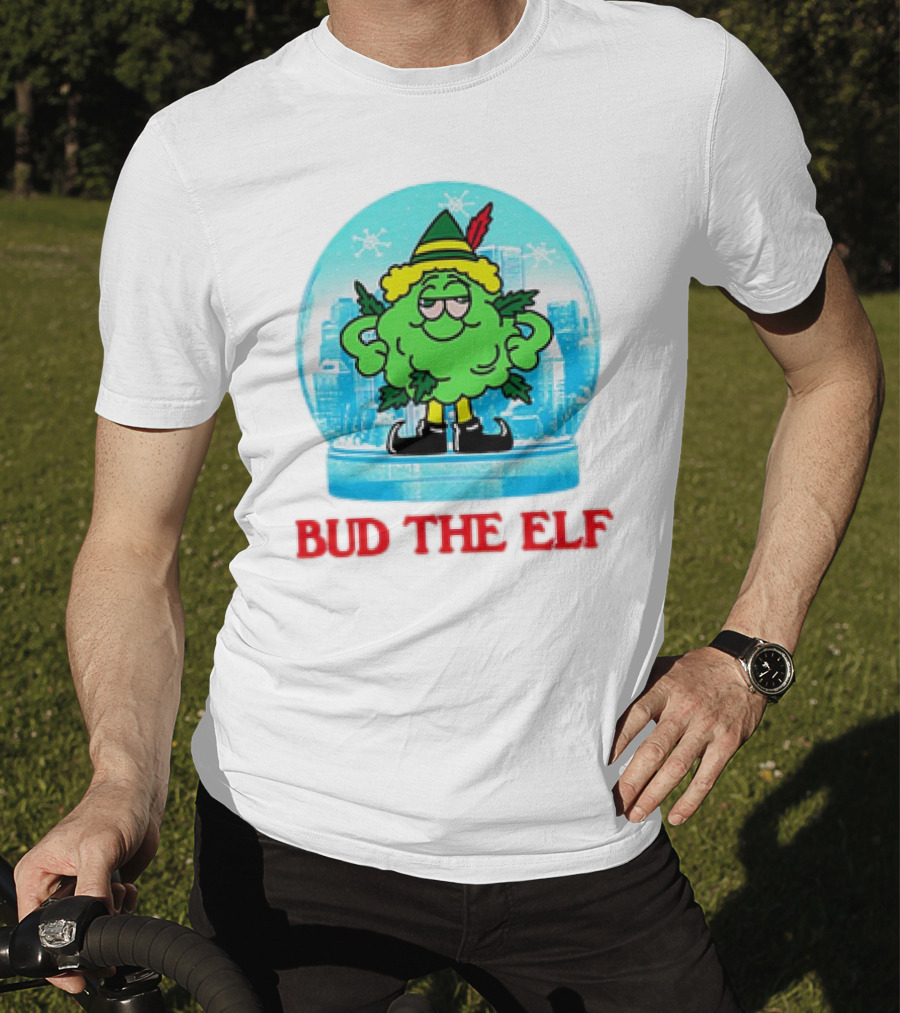 Bud The Elf Christmas Snow Globe Scene T-Shirt