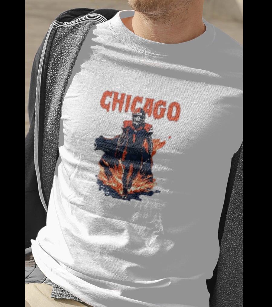 Chicago Bears NFL Fire And Football Fan Gear T-Shirt