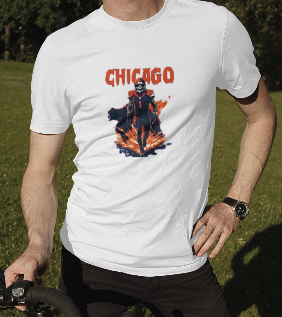 Chicago Bears NFL Fire And Football Fan Gear T-Shirt