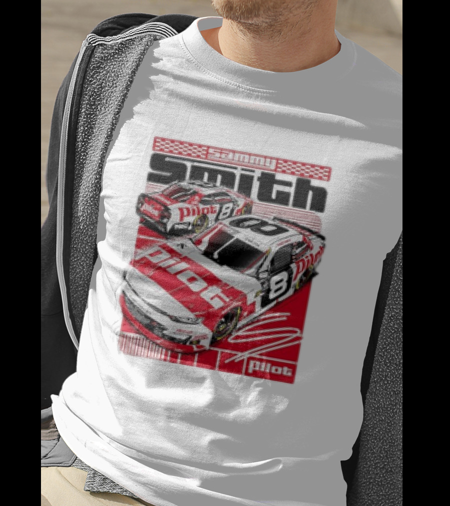 Sammy Smith #8 Pilot Racing Car JR Motorsports Red And White T-Shirt