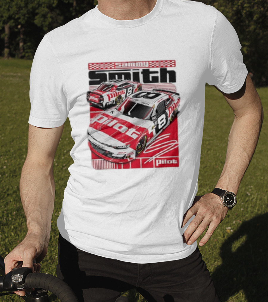 Sammy Smith #8 Pilot Racing Car JR Motorsports Red And White T-Shirt