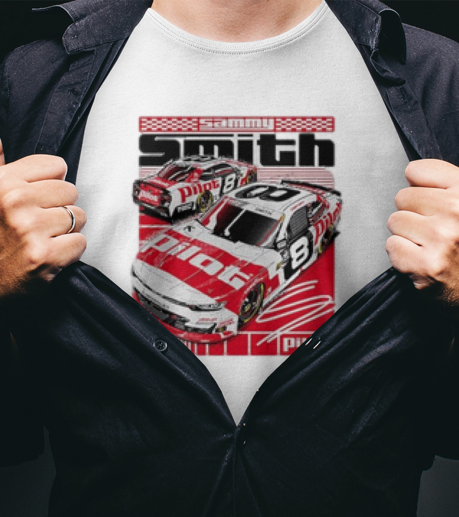 Sammy Smith #8 Pilot Racing Car JR Motorsports Red And White T-Shirt