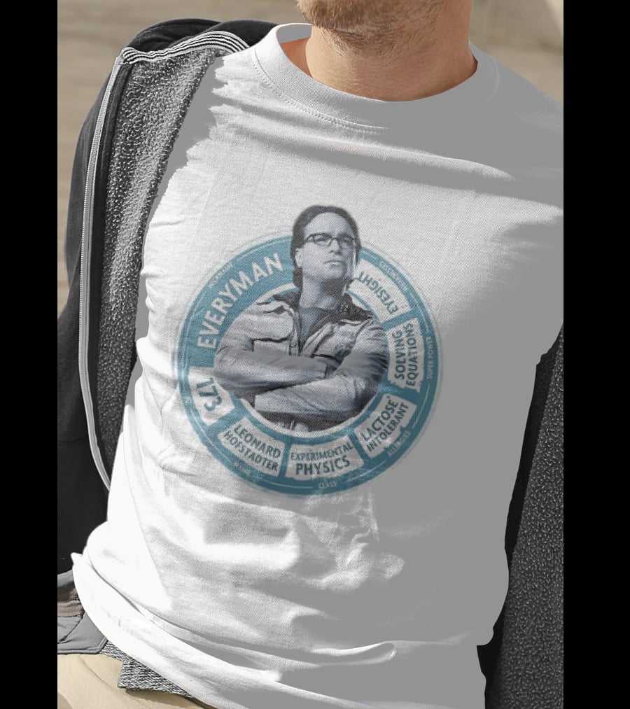 Leonard Hofstadter Everyman 117 Experimental Physics Eye-Sight Solving Equations Lactose Intolerant T-Shirt