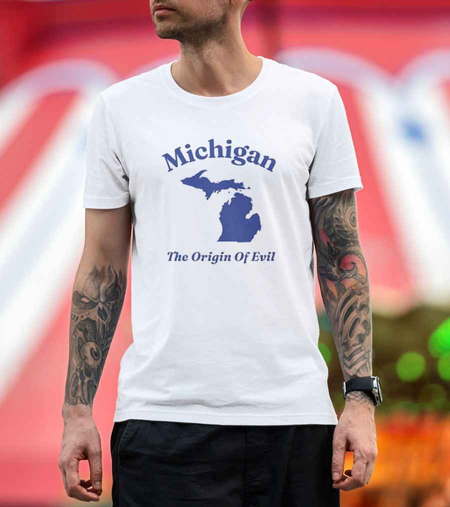 Michigan The Origin Of Evil Map T-Shirt