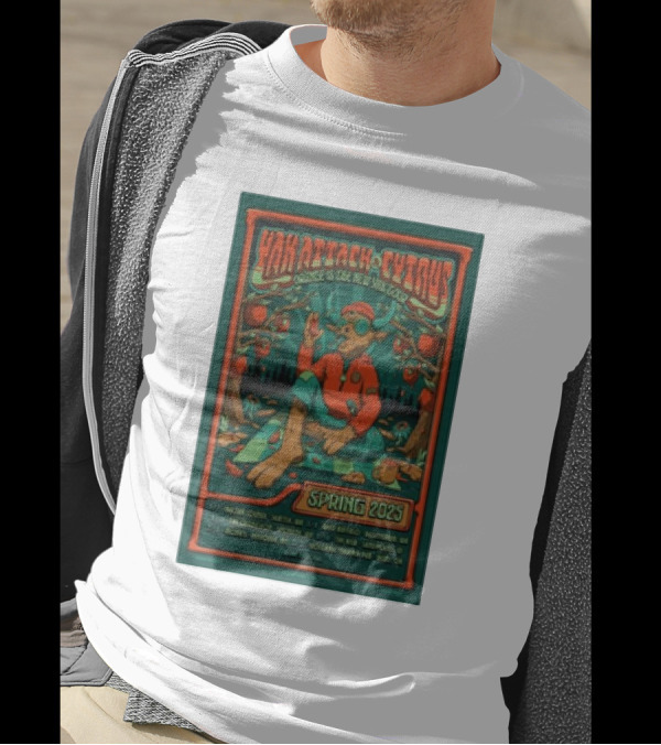 Yak Attack Cytrus Orange Is The New Yak Tour Spring 2025 Poster With Dates And Forest Scene T-Shirt