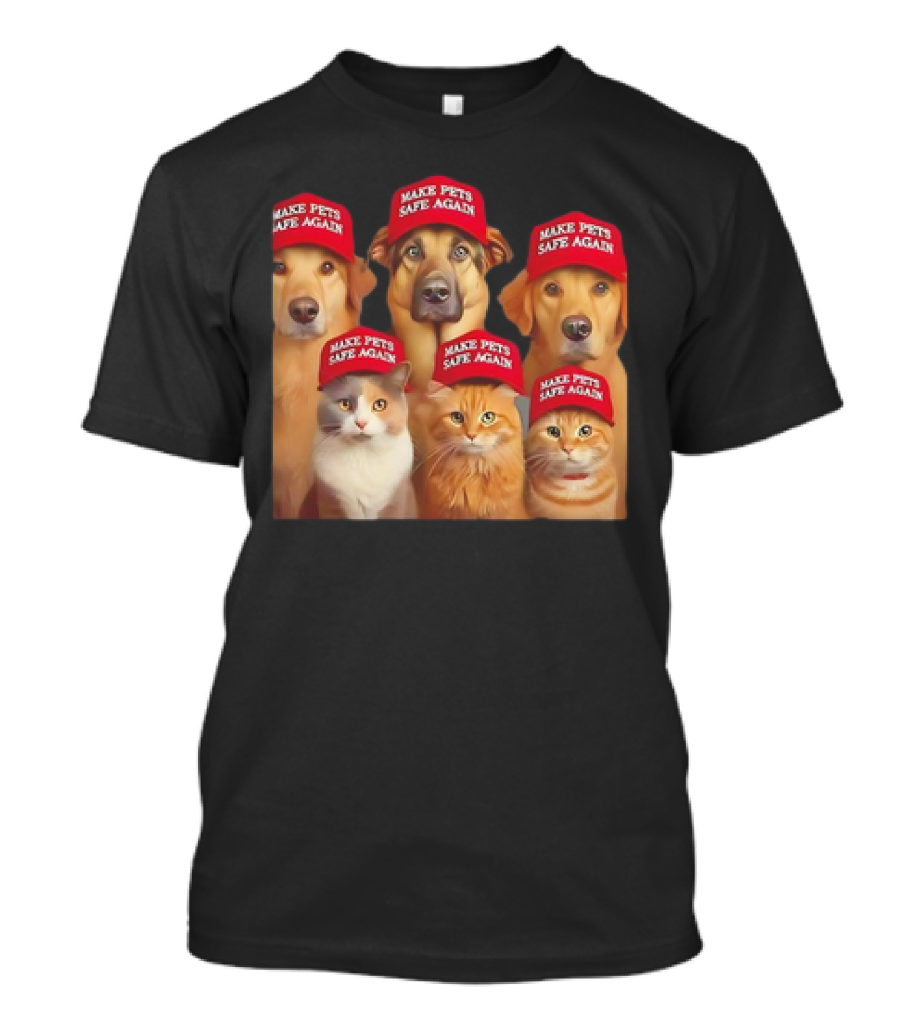 Make Pets Safe Again Red Hat Dogs And Cats T-Shirt