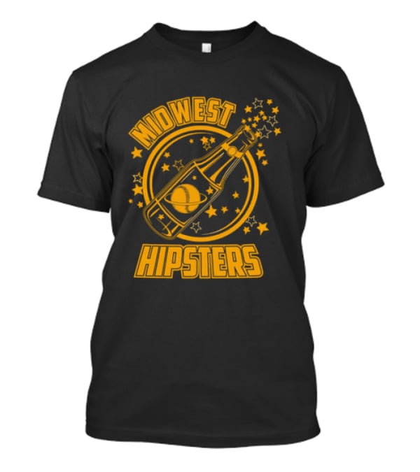 Midwest Hipsters Bottle With Stars And Rings T-Shirt