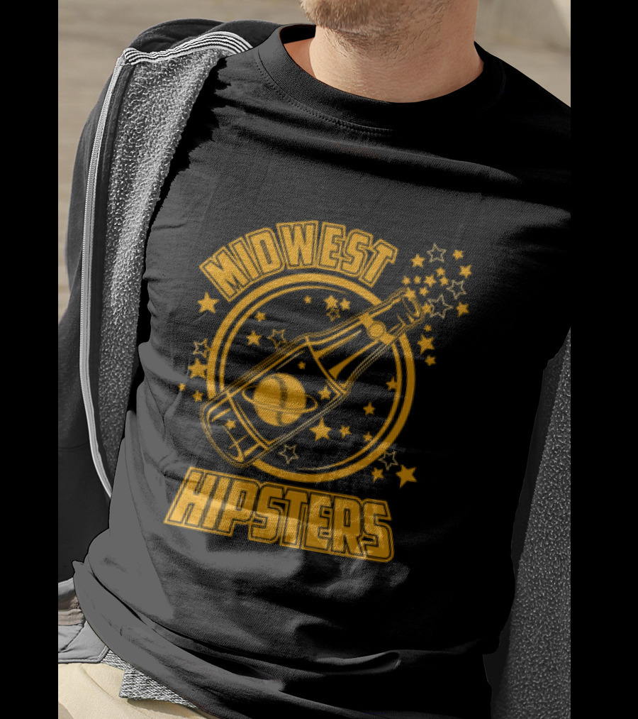 Midwest Hipsters Bottle With Stars And Rings T-Shirt