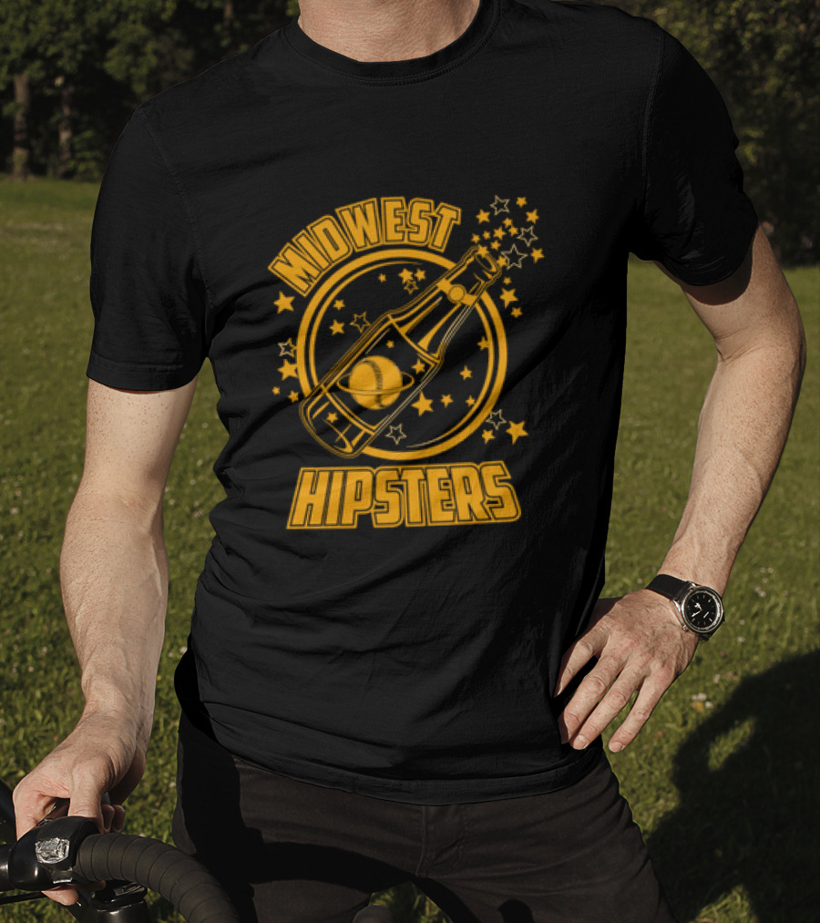 Midwest Hipsters Bottle With Stars And Rings T-Shirt
