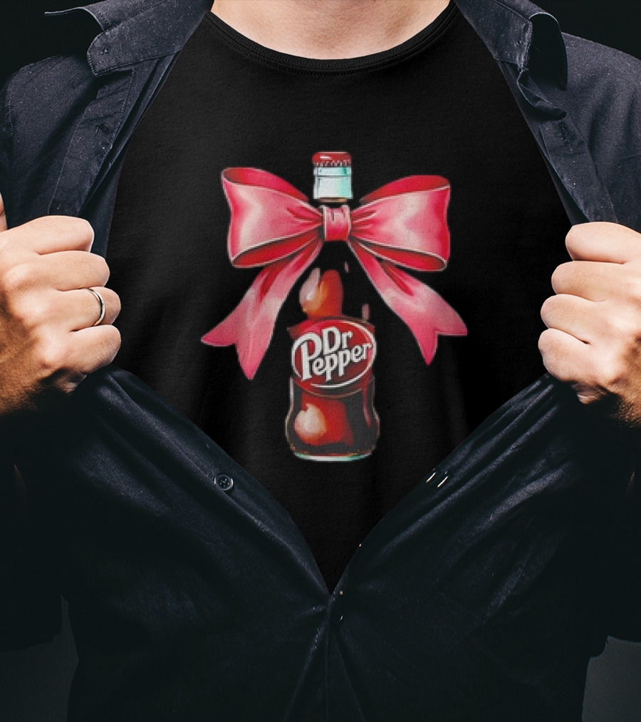 Dr Pepper Bottle With Pink Bow Coquette T-Shirt