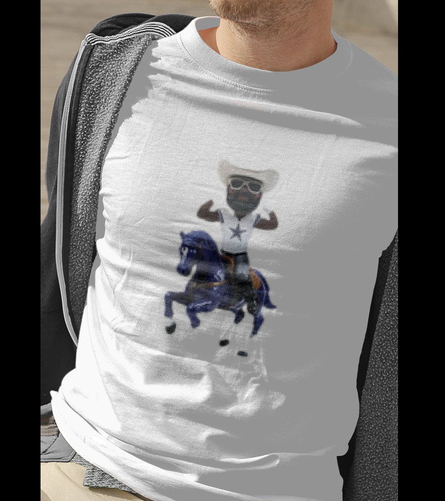 Dallas Cowboys Bobblehead With Cowboy Hat Riding Horse T-Shirt
