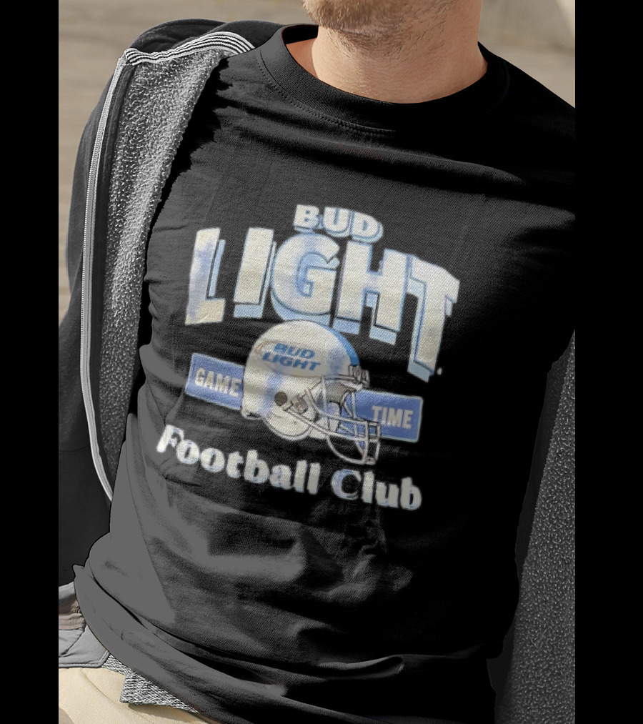 Bud Light Game Time Football Club Helmet T-Shirt