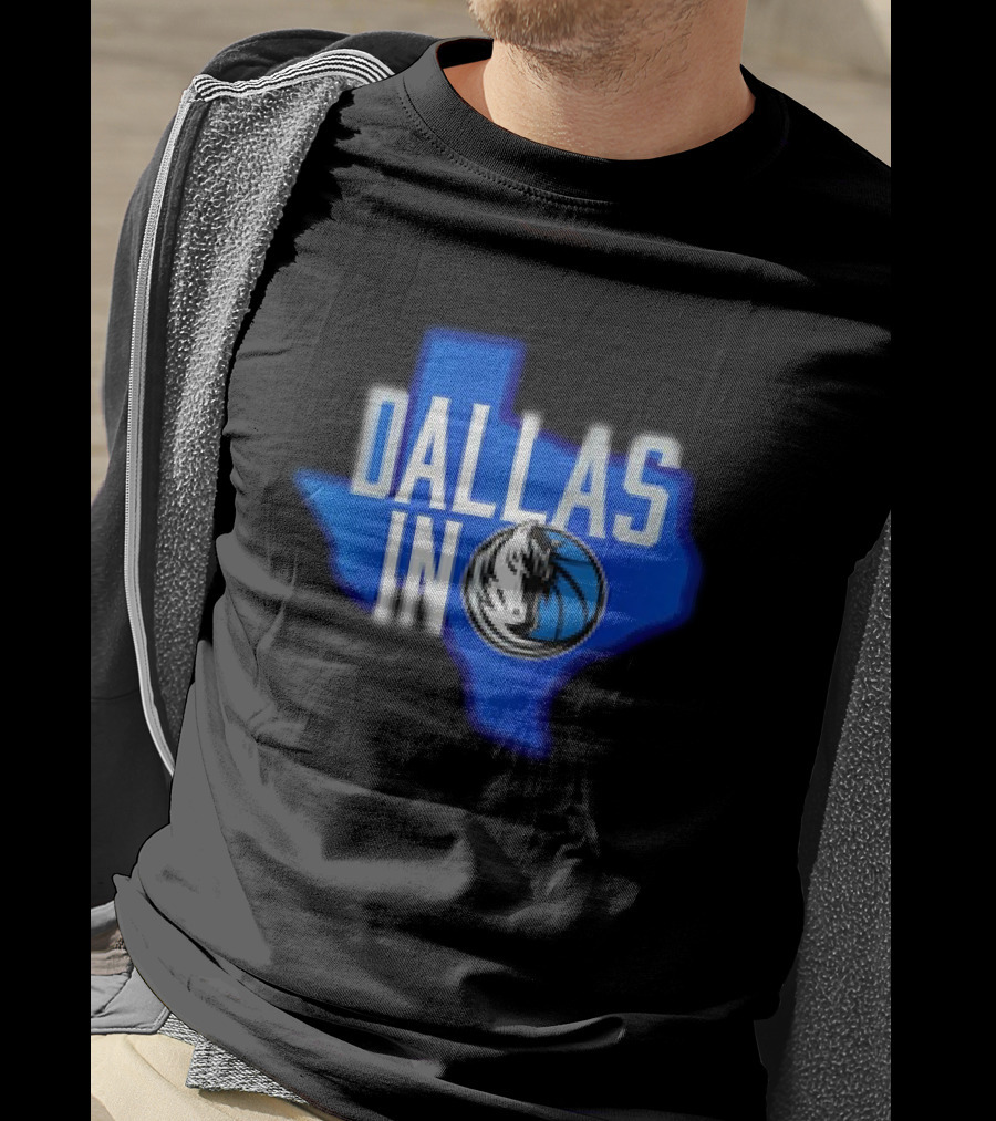 Dallas Mavericks Logo Texas Map Background DALLAS IN T-Shirt