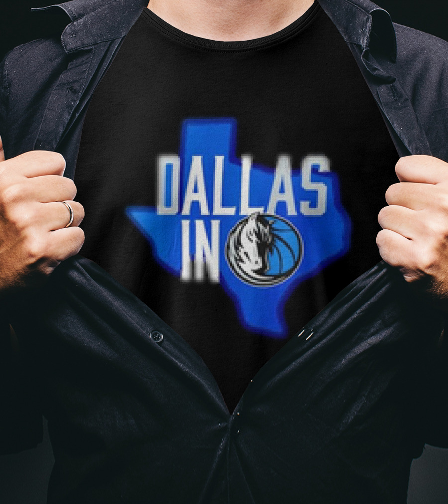 Dallas Mavericks Logo Texas Map Background DALLAS IN T-Shirt