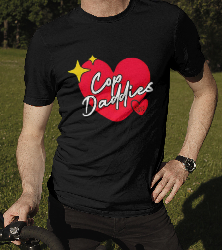 Cop Daddies Heart I Love Cops Girl Stars T-Shirt