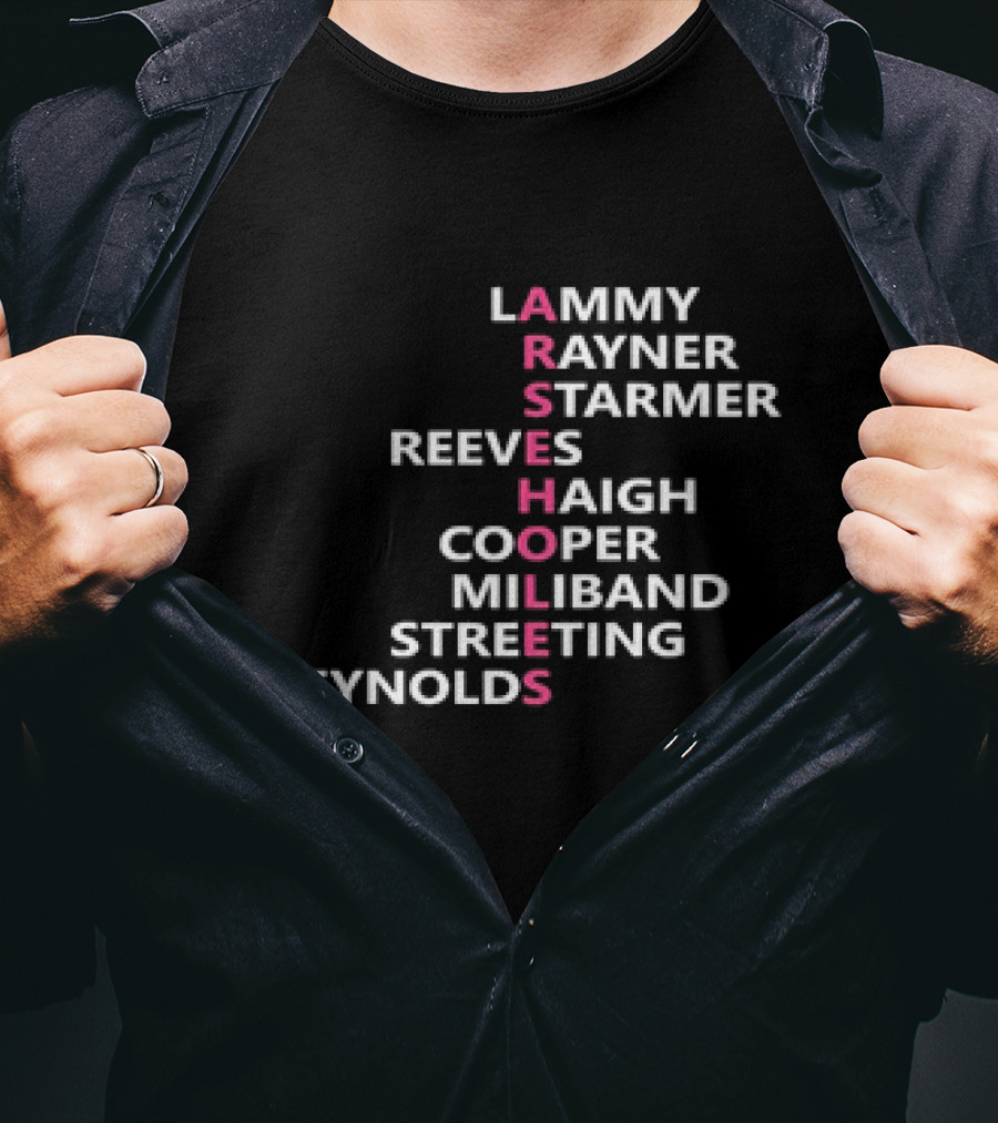 ARSEHOLES Lammy Rayner Starmer Reeves Haigh Cooper Miliband Streeting Reynolds T-Shirt