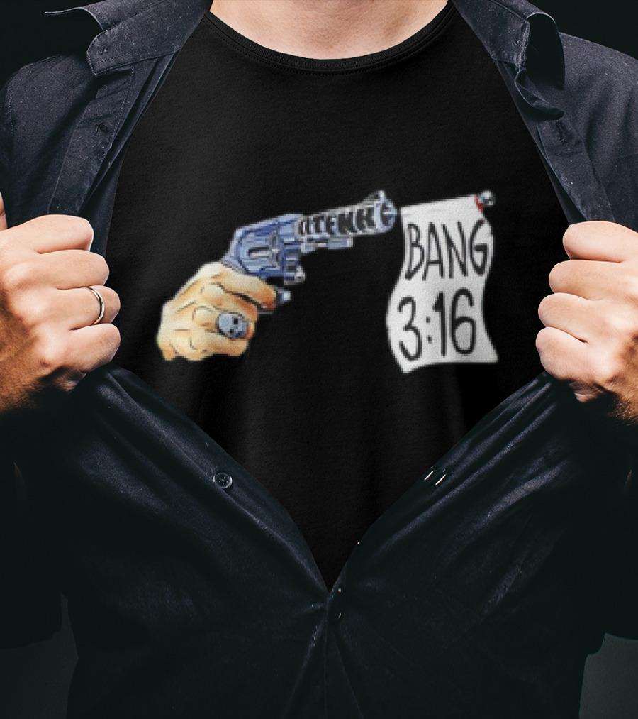 Bang 3 16 Off The Rope Gun Cartoon T-Shirt