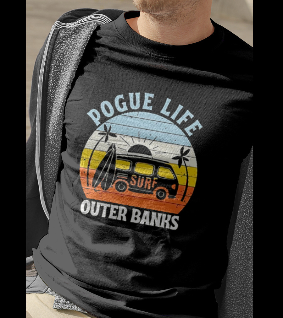 Pogue Life Outer Banks Surf Van Sunset Vintage T-Shirt