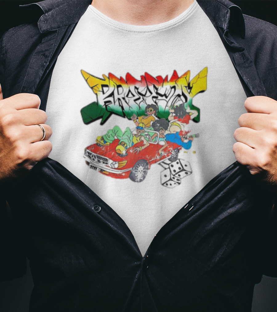 Breezy South Africa Cartoon Car Dice T-Shirt
