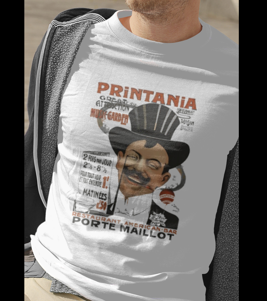 Printania Great Attraction Music Garden Restaurant American Bar Porte Maillot Vintage Advertisement T-Shirt