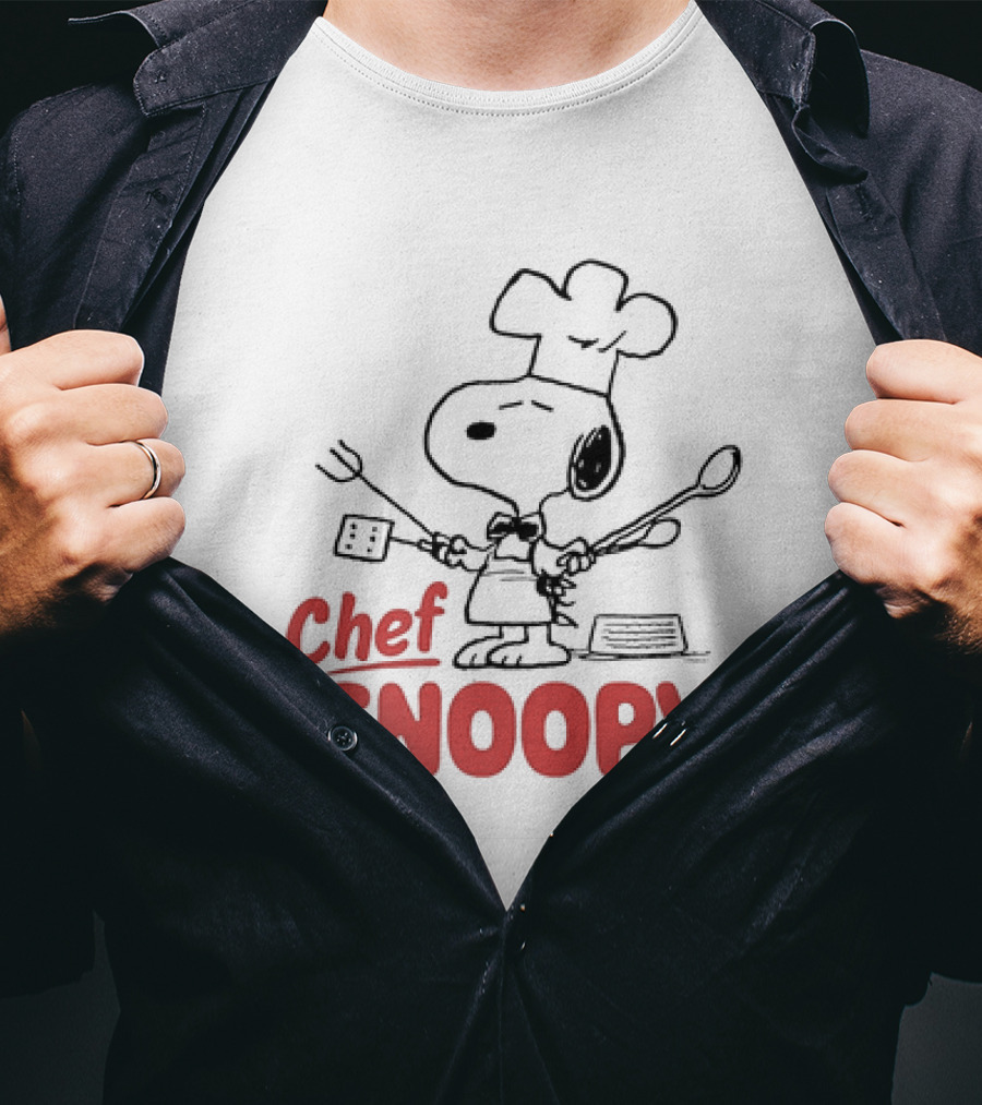 Peanuts Chef Snoopy Cooking Cartoon Character T-Shirt
